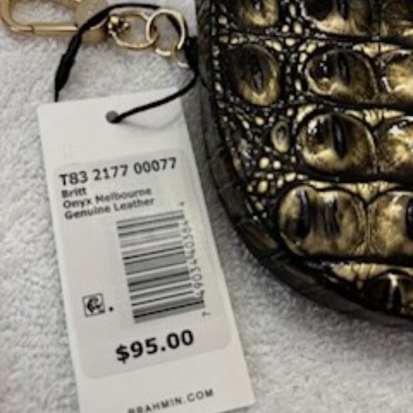 Brahmin "Britt" Onyx Melbourne leather zip close utility/coin purse NWT - Picture 4 of 10